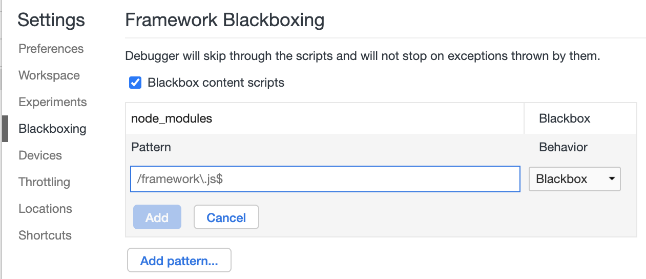 Chrome DevTool Blackbox Script