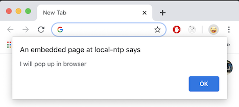 Browser debugging alert