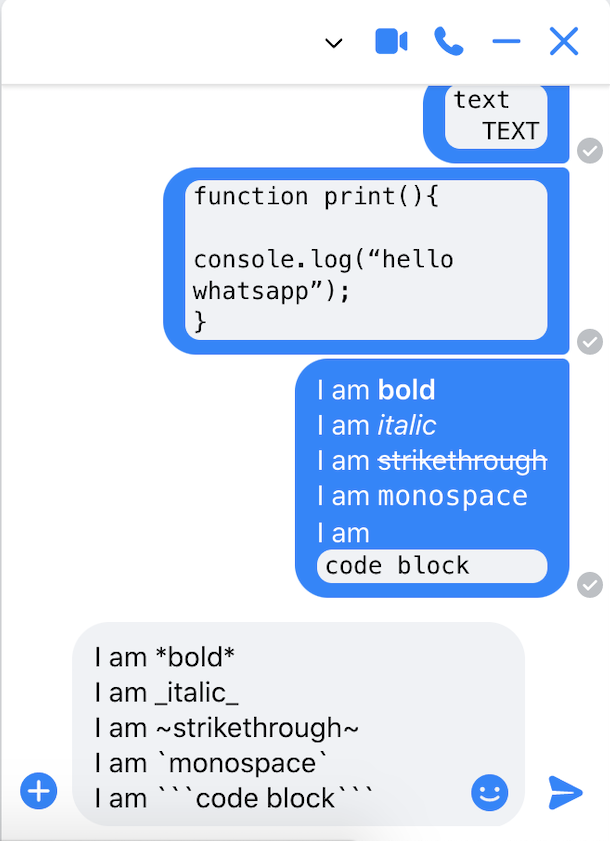 Facebook Messenger Supports Markdown on Computer